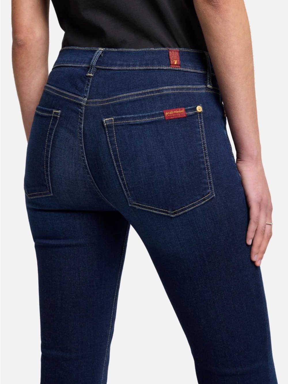 7 For All Mankind Dark Wash Bootcut Jeans - Picture 2 of 5